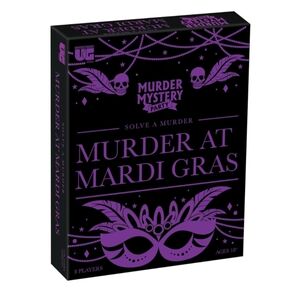 University Games Murder at Mardi Gras Board Game - Black and Purple NWT
